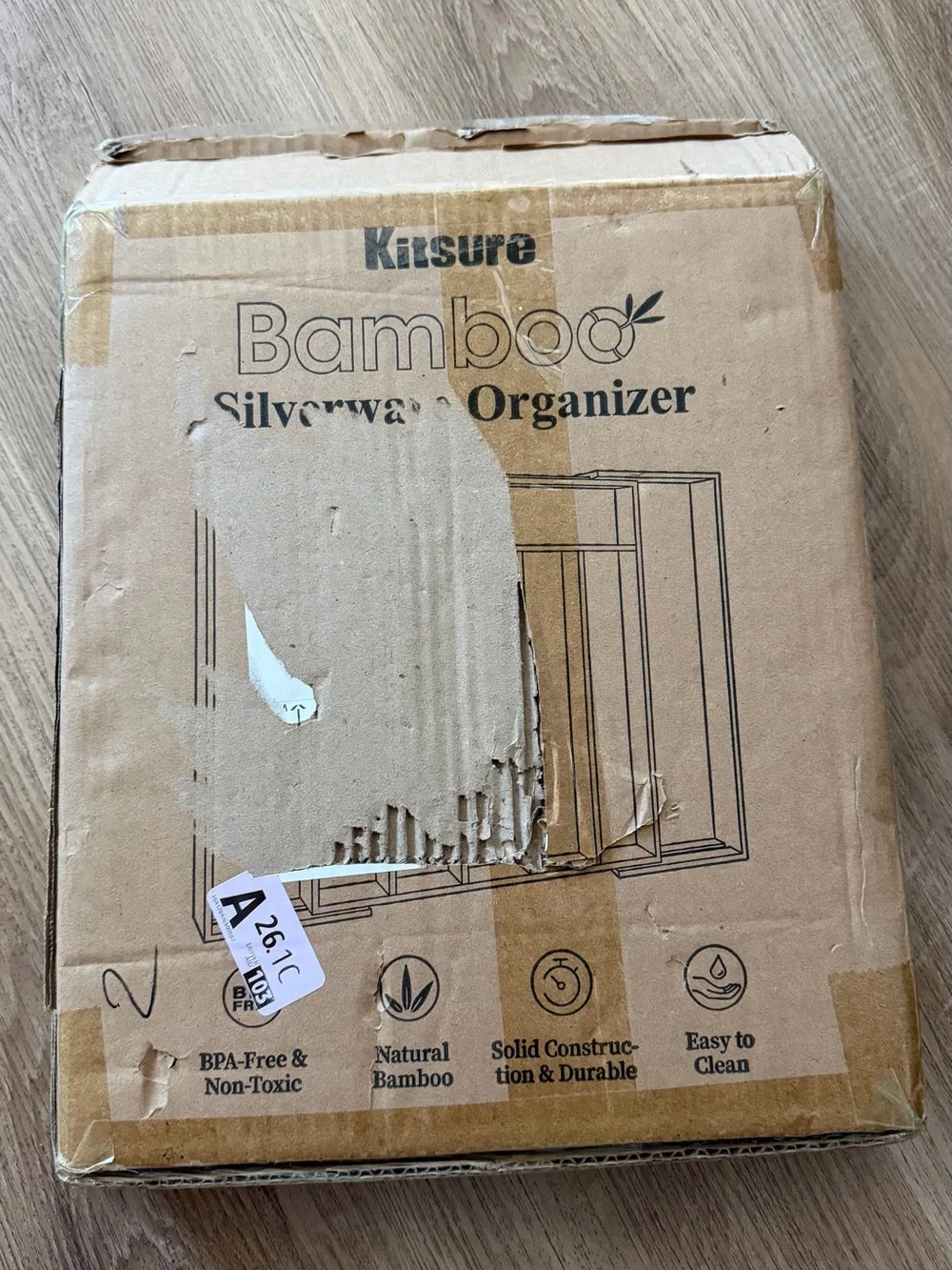 8-Compartment Bamboo Drawer Organizer - Natural Bamboo‎